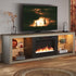 Electric Fireplace TV Stand for 75 Inch Tvs, Fireplace TV Stands for Living Room or Bedroom, LED Entertainment Center with Fireplace, RGB Ambient Lighting, Quick Assembly, Wash White