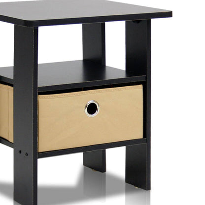 Home Living Espresso Storage End Table (Set of 2)