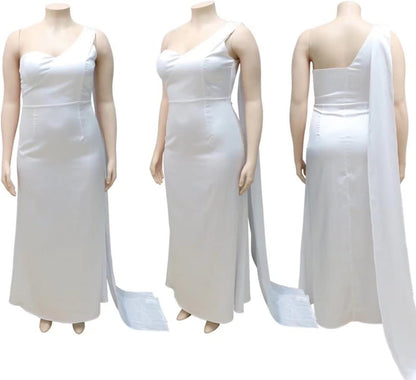 Womens plus Size Party Dress off Shoulder Dress Sleeveless Bodycon Satin Evening Pencil Maxi Dresss Champagne 2X