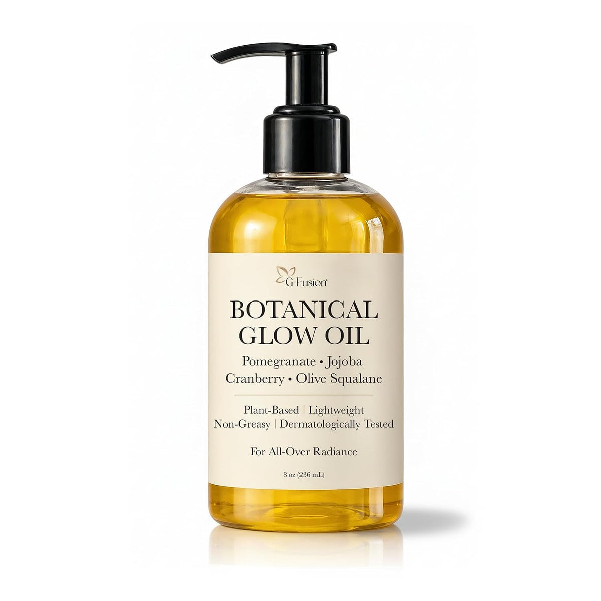 Botanical Body Glow Oil, Plant-Based, All Natural, 8 Oz (236 Ml)