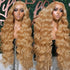 250% Density 30Inch Honey Blonde Wig Human Hair 13X6 HD Transparent Lace Front Wigs Human Hair Pre-Plucked 13X6 Blonde Body Wave Glueless Light Brown Lace Front Wigs Human Hair
