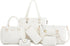 Purses and Handbags for Women Synthetic Leather Tote Crossbody Bags Satchel Purses Set 6Pcs