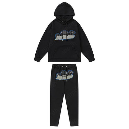 Mens Tracksuits Trousers Shooters Set Designer Hoodies Streetwear Sweatshirts Sports Suit Embroidery Plush Letter Decoration Thick Hoodies Men Pants