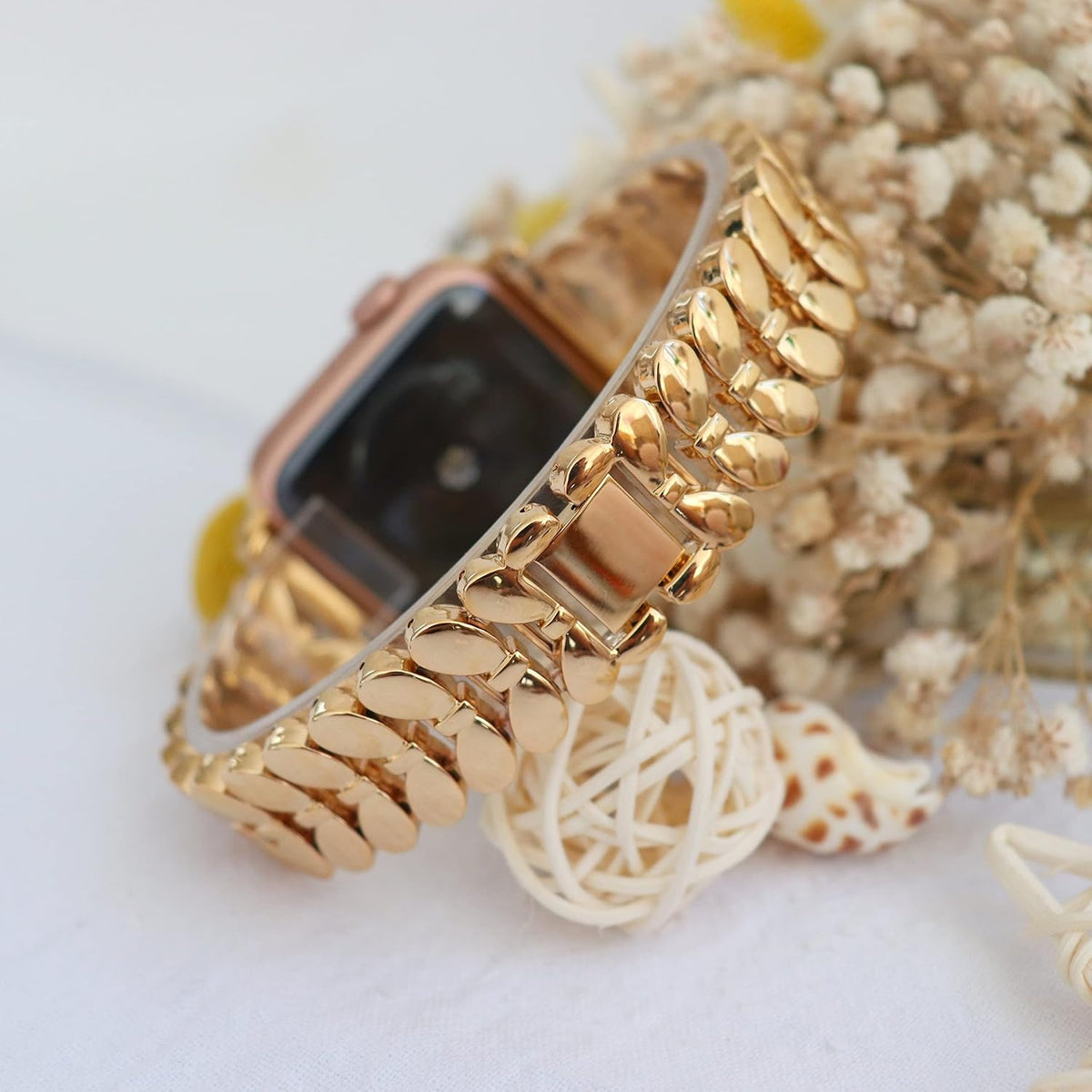 38/40/41/42Mm(Series 11/10)/44/45/46MM Women Cool Chain Metal Smartwatch Bands Compatible for Apple Watch Bands Series 11/ SE3/10/9/8/7/6/5 Stylish Adjustable Replaceable Bracelet for Iwatch S11/10/9/8/7