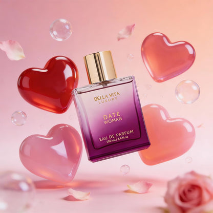 Bellavita Luxury DATE Eau De Parfum | 100 Ml (3.4 Fl.Oz.) | Perfume for Women | Floral, Pink Pepper, Jasmine, and Moss Notes | Long Lasting Fragrance
