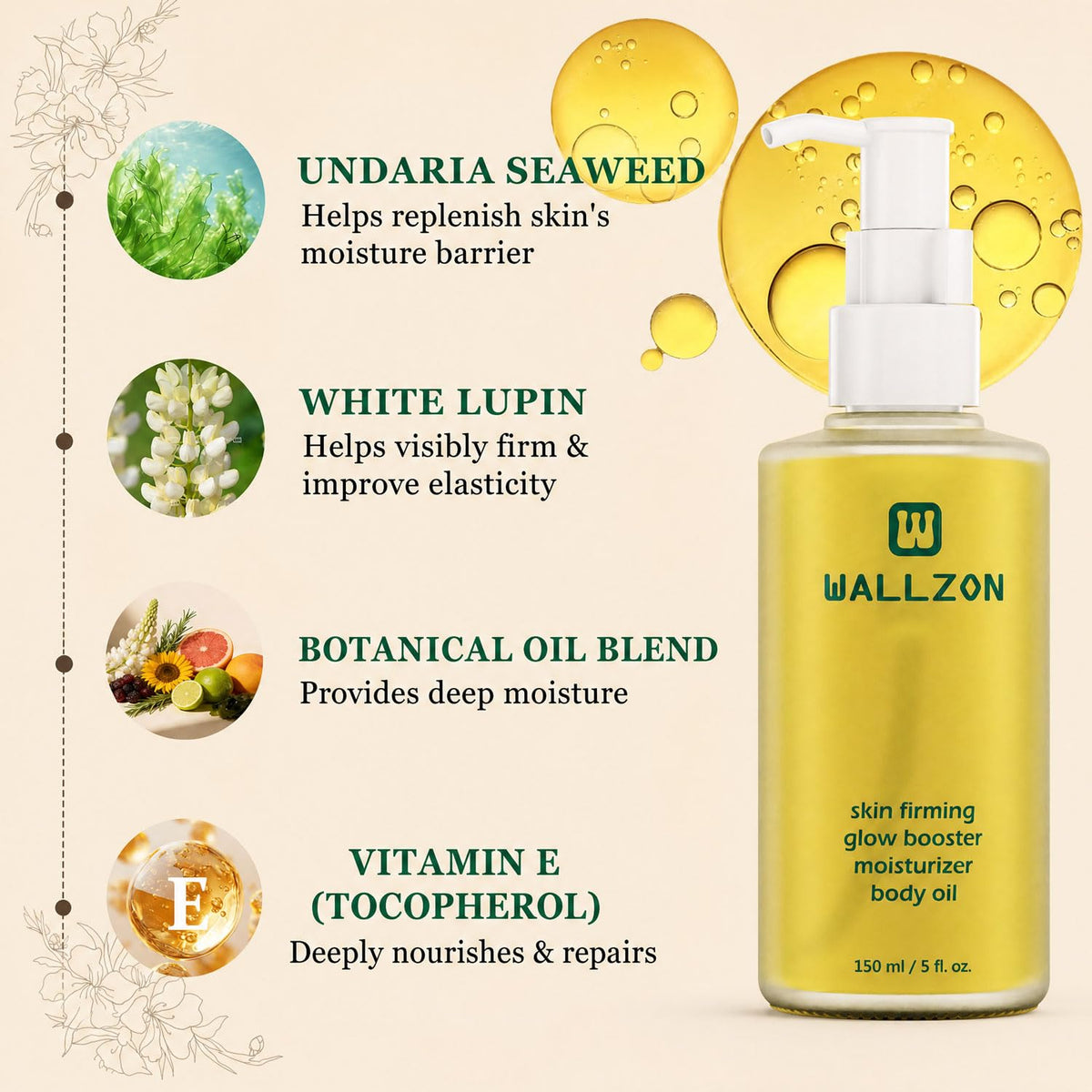 Ocean Algae Body Oil: Visibly Firming, Deep Moisture, Silky Glow- 5 FL OZ