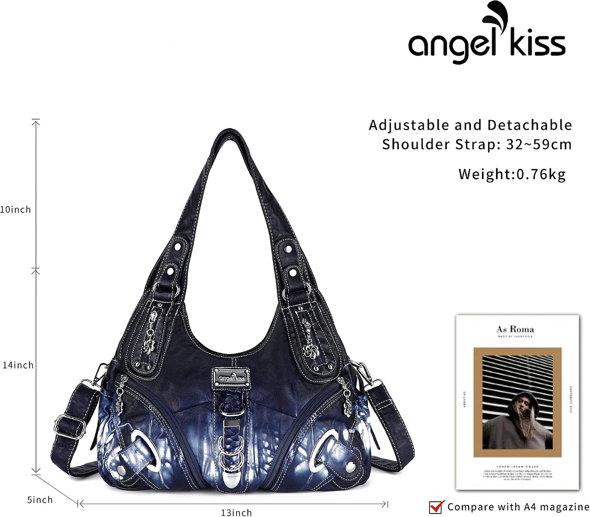 Angelkiss Hobo Purses and Handbags for Women Satchel Handbag Women Purses Large Daily Shoulder Bags