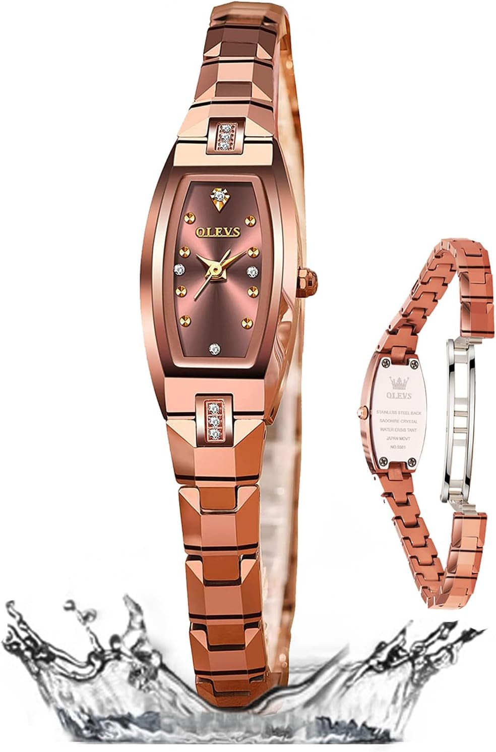 Square Watches for Women Luxury Tungsten Steel Small Wrist Watch