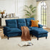 Sherpa Sofa, Sectional Sofa, Sleeper Sofa, Sectional Sofa with Footstool, Living Room Sectional Sofasofascouch, Black