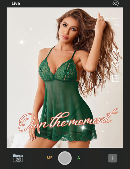 Lingerie for Women Sheer Babydoll Dress Sexy Lace Nightgowns