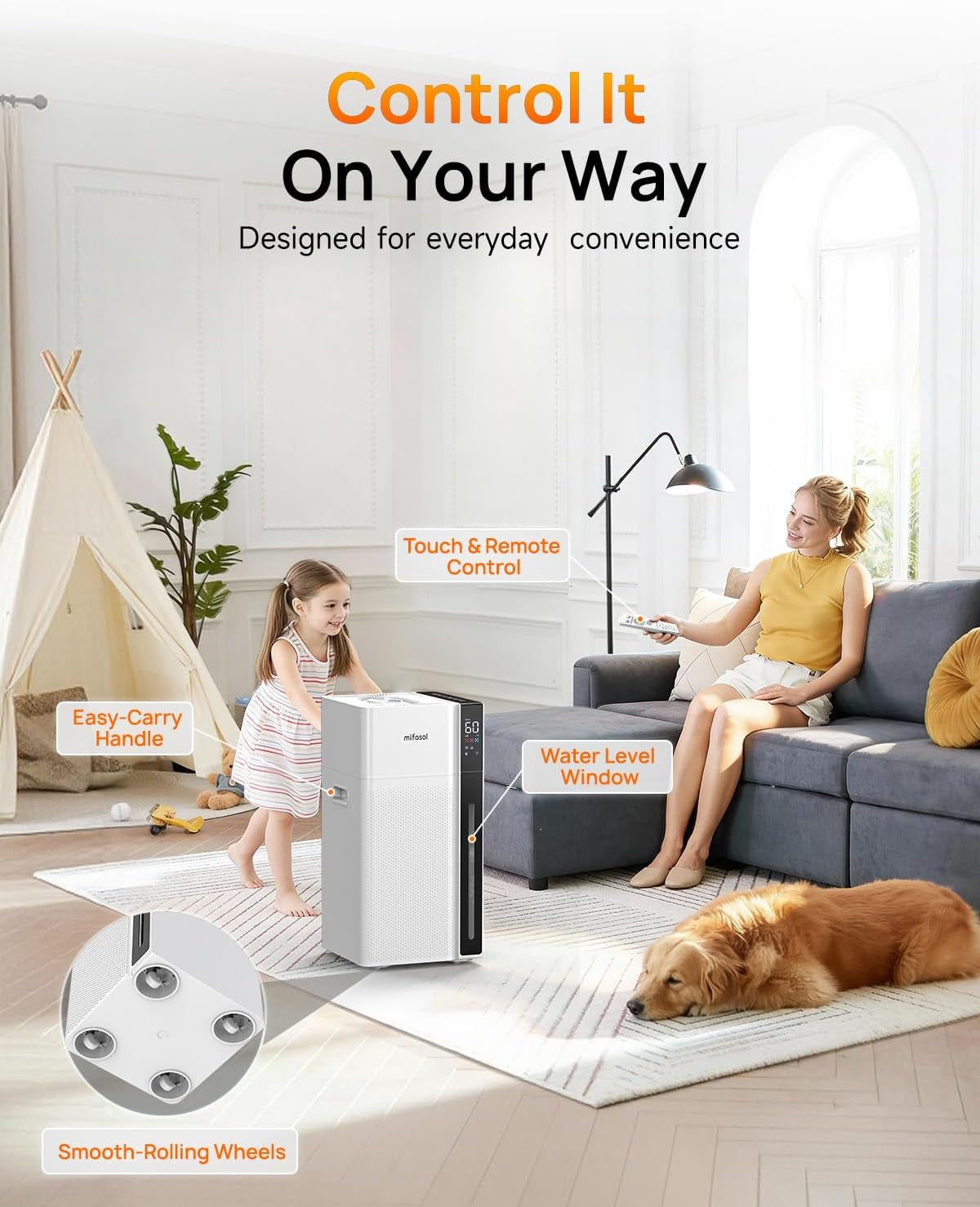 Cool Mist Humidifier Large Room, Whole House Humidifiers for Home