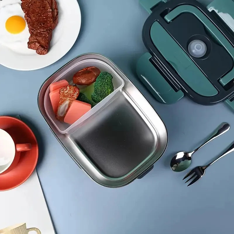 2 in 1 Electric Heating Lunch Box 1 5L For Car Home 220V 60W Portable Stainless Steel Food Container Bento Box