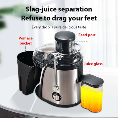 Centrifugal Juicer Machine 400W Dual Speed Wide Feed Chute Juice Extractor Pulp Separator Built In Foam Separator For Home Kitch