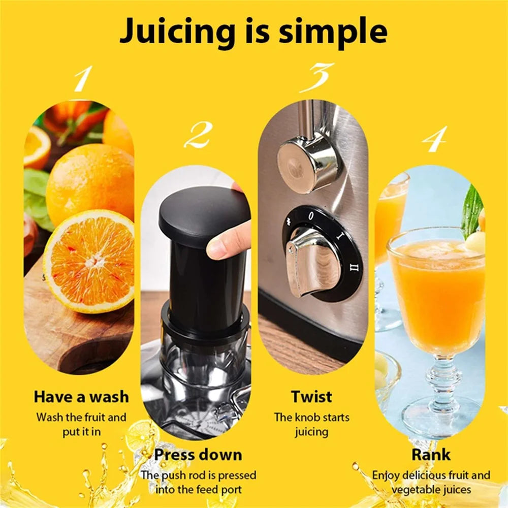 Centrifugal Juicer Machine 400W Dual Speed Wide Feed Chute Juice Extractor Pulp Separator Built In Foam Separator For Home Kitch