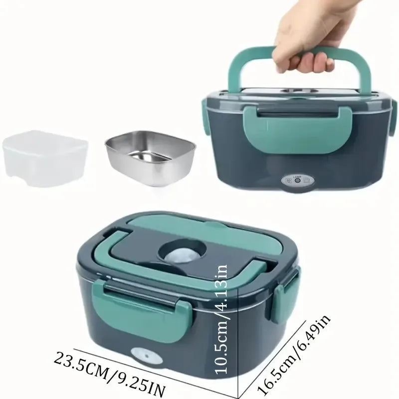 2 in 1 Electric Heating Lunch Box 1 5L For Car Home 220V 60W Portable Stainless Steel Food Container Bento Box