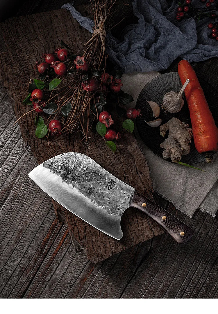 5CR15 Handmade Chopping Cleaver Butcher Knife High Carbon Steel Kitchen Chef Knife Sets Forged Blade Cooking Knives Set Cleaver
