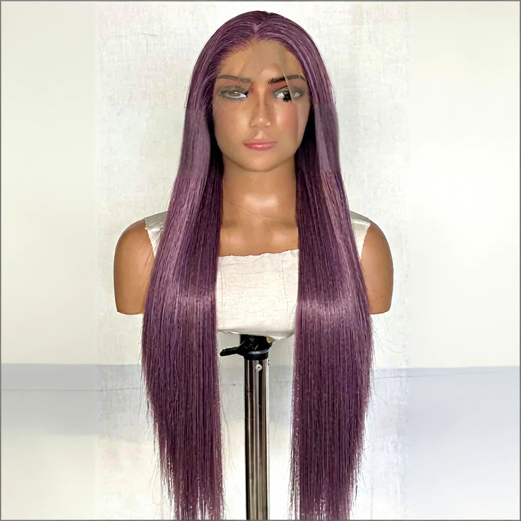 FX-HA07 Premium Blend Hair Wig Long Straight Black High Quality Invisible Transparent 13*4 Lace Frontal Wig Lace Front Wigs