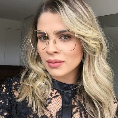 Classic Square Transparent Glasses Frame Women Fashion Brand Anti Blue Light Eyeglasses Ladies Vintage Trendy Sunglasses