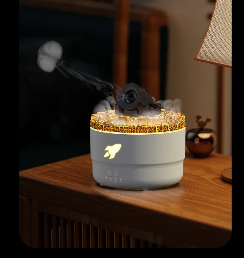 New Product Ideas 2024 Cannon Humidifier lava Jellyfish Volcano 7 Color Flame Home Portable Desktop Essential Oil Aroma Diffuser