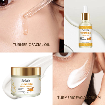 Sefralls Turmeric Face Care Trio With Cream Serum For All Skin Types