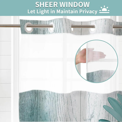 Hookless Shower Curtain Liner Set Teal Semi-Sheer Waterproof Washable 72x75 Inch Bathroom Decor
