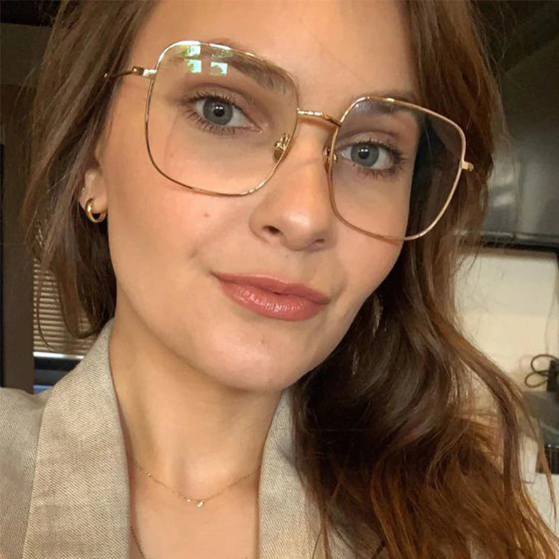 Classic Square Transparent Glasses Frame Women Fashion Brand Anti Blue Light Eyeglasses Ladies Vintage Trendy Sunglasses