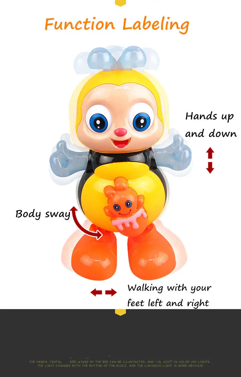 Kawaii Dancing Bee Toys Musical Interactive Bees With Lights And Music Educational Cartoon Toys For Adults Music Toy Gifts
