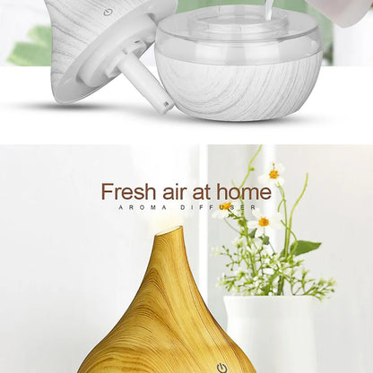 300ml Humidifier Electric Aroma Air Diffuser Wood Ultrasonic Air Humidifier Essential Oil Aromatherapy Cool Mist Maker For Home