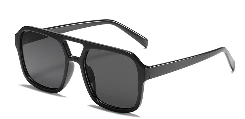 Retro Square Sunglasses Women Men 2025 New Trends Double Beam Yellow Big Sun Glasses Female Oversized Eyewear Shades UV400