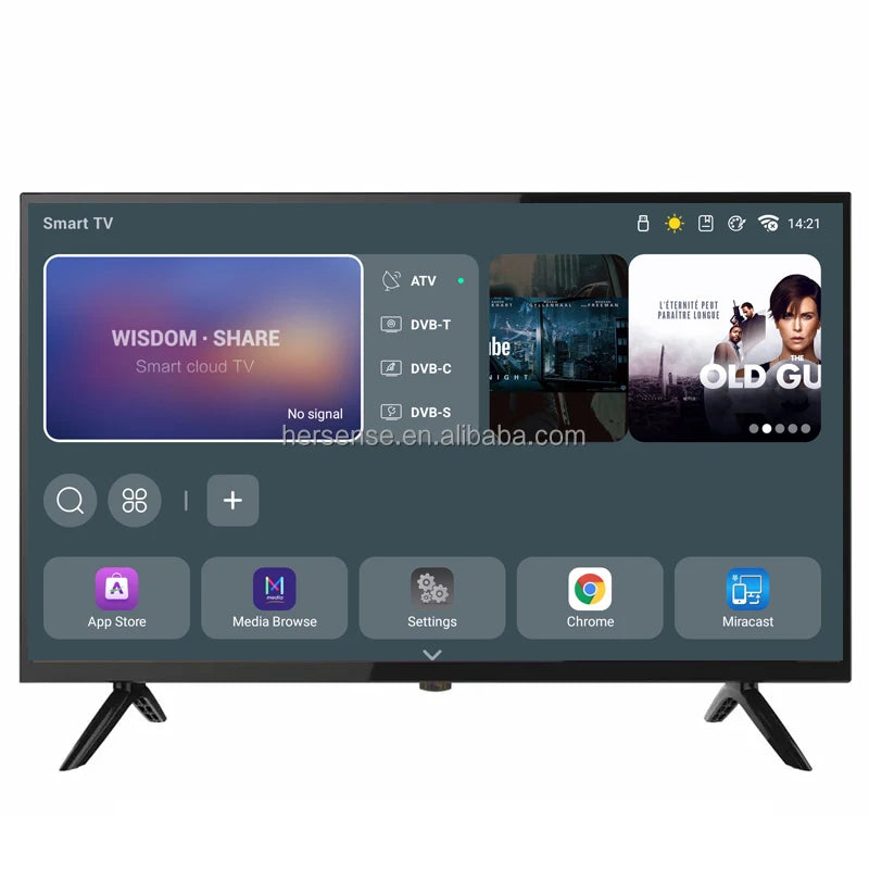 Customizable 55-Inch 4K QLED Smart Android TV with Wi-Fi HDR 75Hz Black Finish for Hotel Use