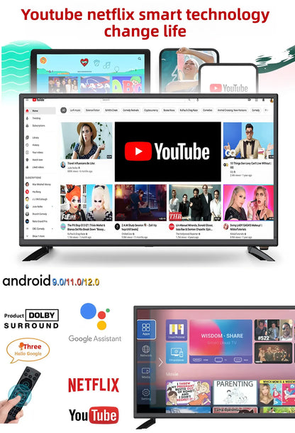 Custom 55/65/75/85/98/120 inch QLED smart TV Black 60-120 Hz Android warranty 2 years 4k/8k Ultra HD