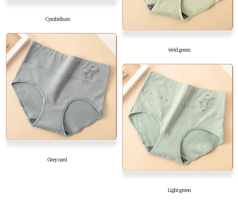 4Pcs/Set Plus Size Women Panties High Waist Body Shaper Underwear Soft Cotton Briefs Grils Panty Sexy Underpants Female Lingerie