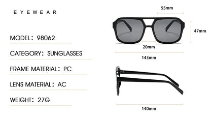 Retro Square Sunglasses Women Men 2025 New Trends Double Beam Yellow Big Sun Glasses Female Oversized Eyewear Shades UV400