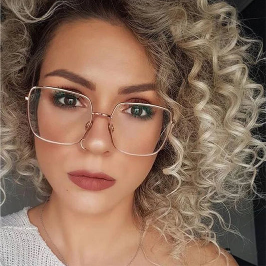 Classic Square Transparent Glasses Frame Women Fashion Brand Anti Blue Light Eyeglasses Ladies Vintage Trendy Sunglasses