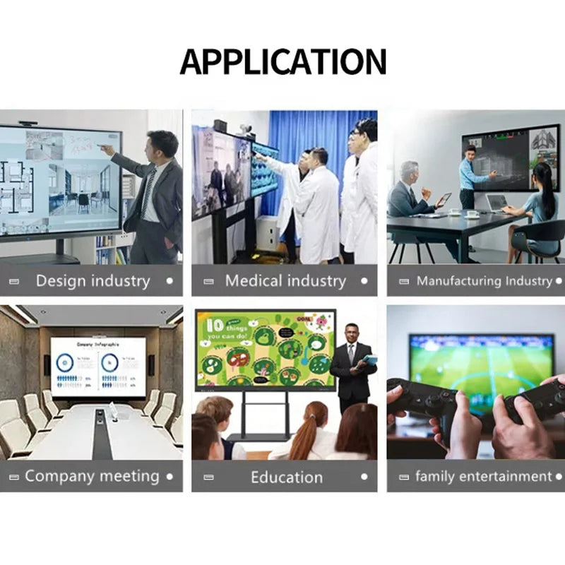 55 65 75 85 100 110 Inch Touch Screen TV Education Flat Panel Whiteboard Smart Interactive Display
