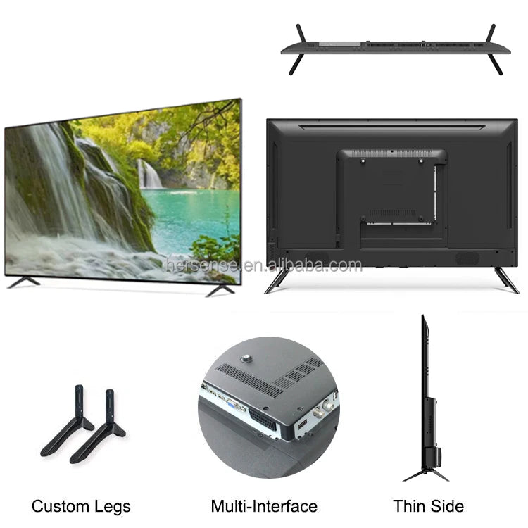 Customizable 55-Inch 4K QLED Smart Android TV with Wi-Fi HDR 75Hz Black Finish for Hotel Use