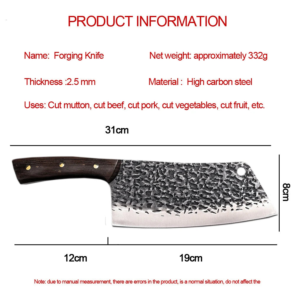 5CR15 Handmade Chopping Cleaver Butcher Knife High Carbon Steel Kitchen Chef Knife Sets Forged Blade Cooking Knives Set Cleaver