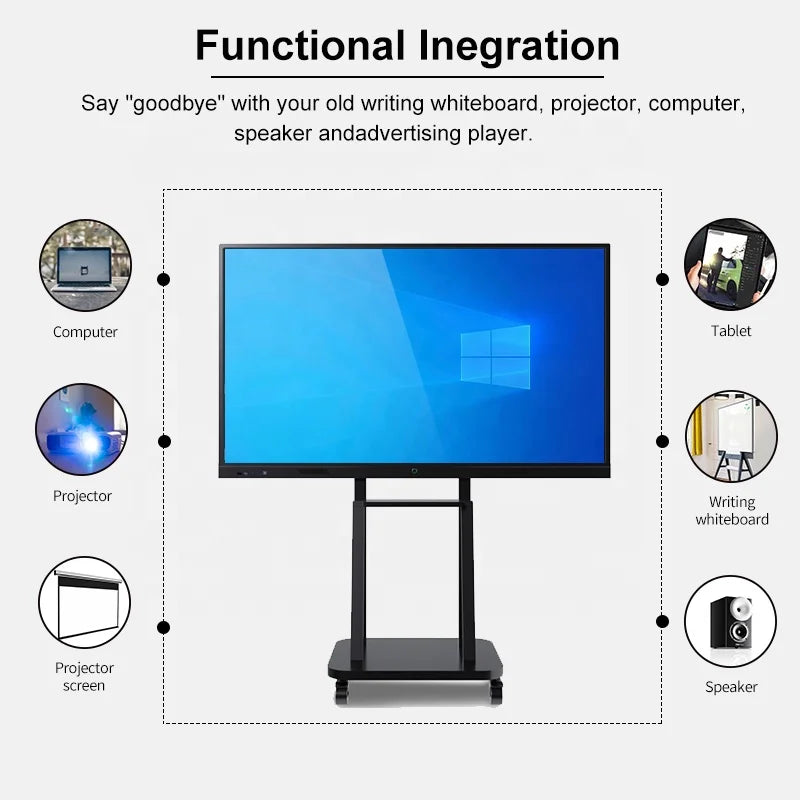 55 65 75 85 100 110 Inch Touch Screen TV Education Flat Panel Whiteboard Smart Interactive Display