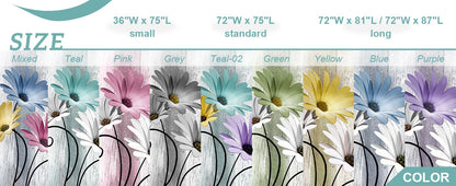 Hookless Shower Curtain Liner Set Teal Semi-Sheer Waterproof Washable 72x75 Inch Bathroom Decor