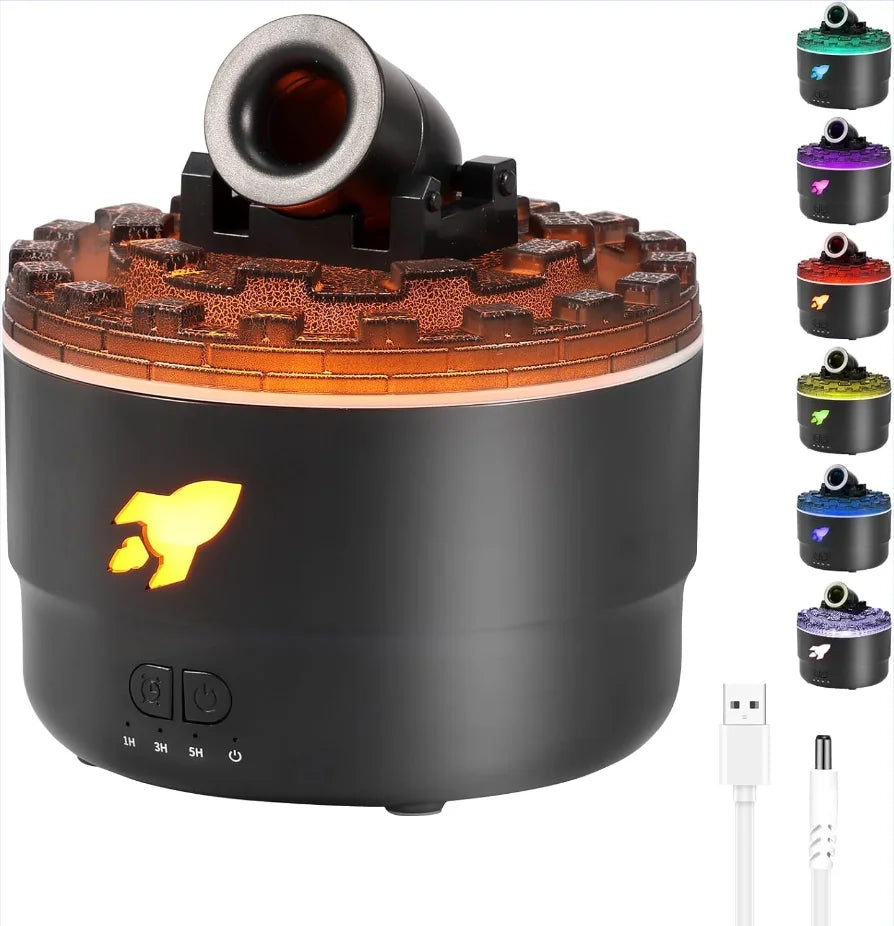 New Product Ideas 2024 Cannon Humidifier lava Jellyfish Volcano 7 Color Flame Home Portable Desktop Essential Oil Aroma Diffuser