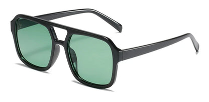 Retro Square Sunglasses Women Men 2025 New Trends Double Beam Yellow Big Sun Glasses Female Oversized Eyewear Shades UV400