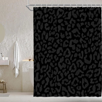 Brown Leopard Shower Curtain Cheetah Animal Print Blackout Polyester Machine Washable Hooks 72x72 Modern Bathroom Decor
