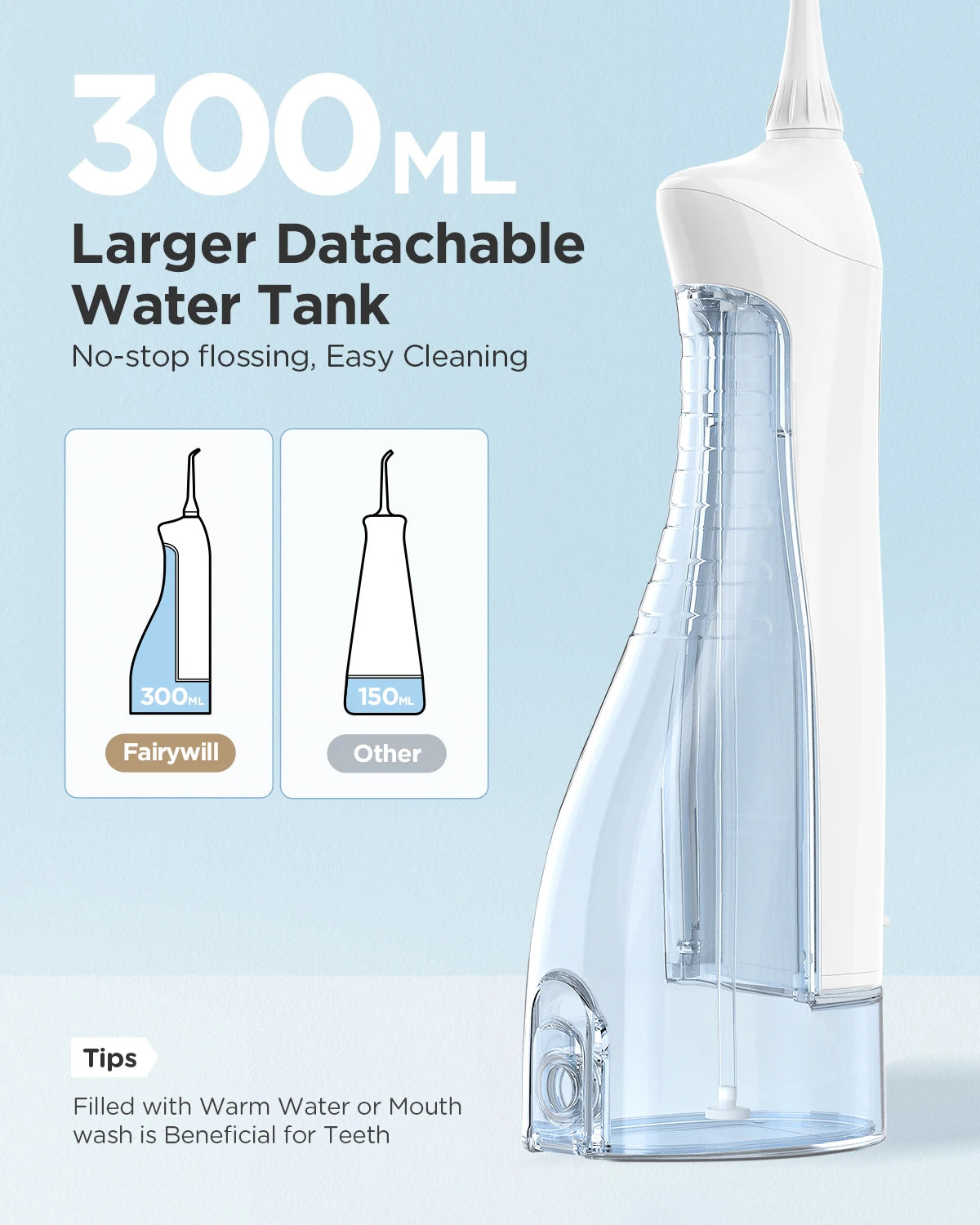 Fairywill Electric Sonic Toothbrush &amp; Water Flosser USB Charge Waterproof 5 Modes 3 Brush Heads Toothbrushes Teeth Cleaner