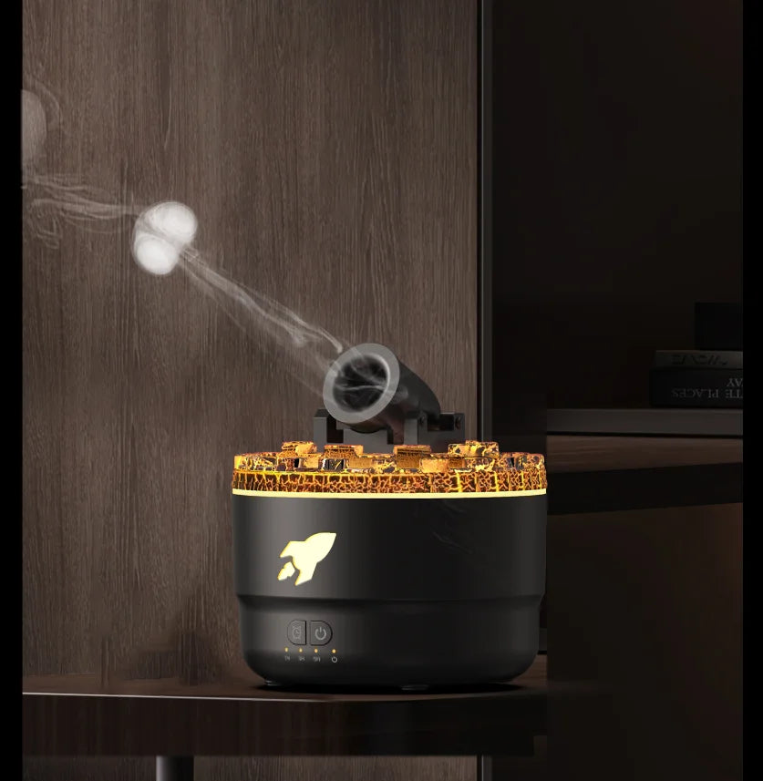New Product Ideas 2024 Cannon Humidifier lava Jellyfish Volcano 7 Color Flame Home Portable Desktop Essential Oil Aroma Diffuser