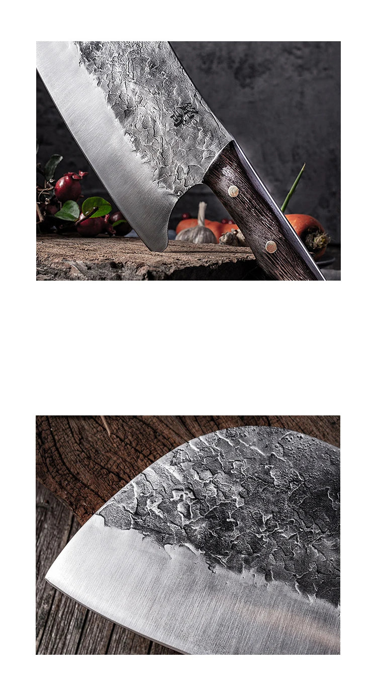 5CR15 Handmade Chopping Cleaver Butcher Knife High Carbon Steel Kitchen Chef Knife Sets Forged Blade Cooking Knives Set Cleaver