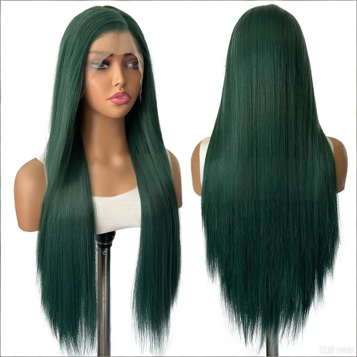 FX-HA07 Premium Blend Hair Wig Long Straight Black High Quality Invisible Transparent 13*4 Lace Frontal Wig Lace Front Wigs