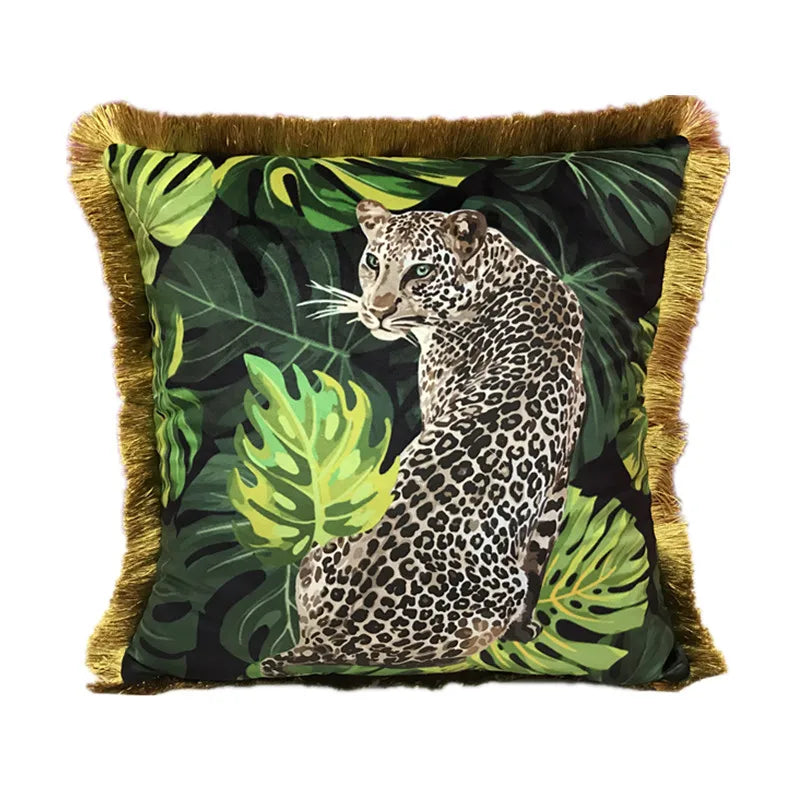 Modern Nordic Style Square Velvet Pillow Covers Soft Polyester Filled Removable Washable Woven Animal/Solid Pattern Decor