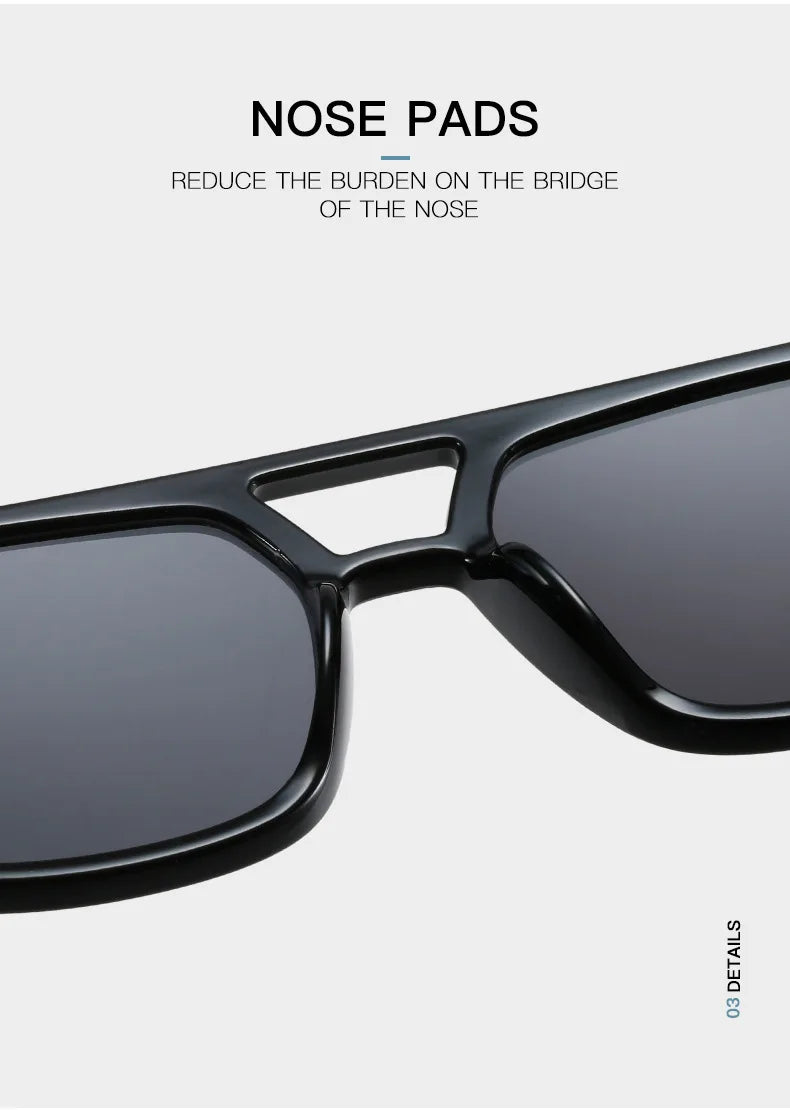 Retro Square Sunglasses Women Men 2025 New Trends Double Beam Yellow Big Sun Glasses Female Oversized Eyewear Shades UV400