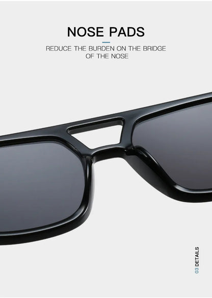 Retro Square Sunglasses Women Men 2025 New Trends Double Beam Yellow Big Sun Glasses Female Oversized Eyewear Shades UV400