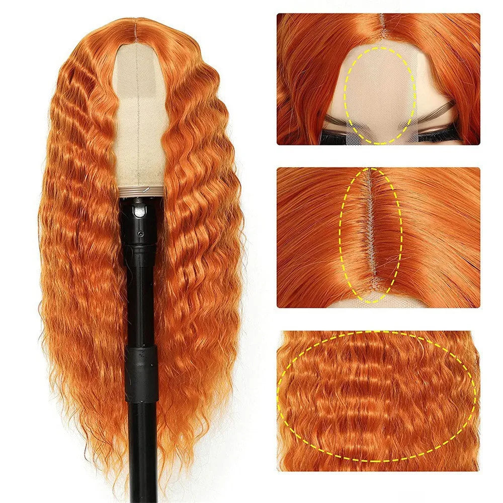 Futura Fiber Synthetic Wig Ready to Ship Wholesale Long Curly Lace Front Wig for Women Custom Logo OEM Service